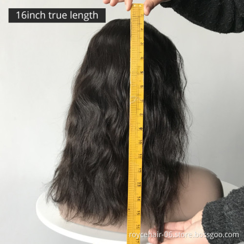 100  Brazilian Virgin Remy Human Hair Body Wave Short Bob Curly Lace Front Wig With Baby Hair